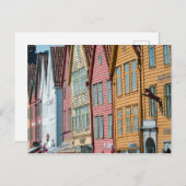 Abstraktes Bild Tyske Bryggen Holzhäuser Bergen Postkarte (Vorne/Hinten)