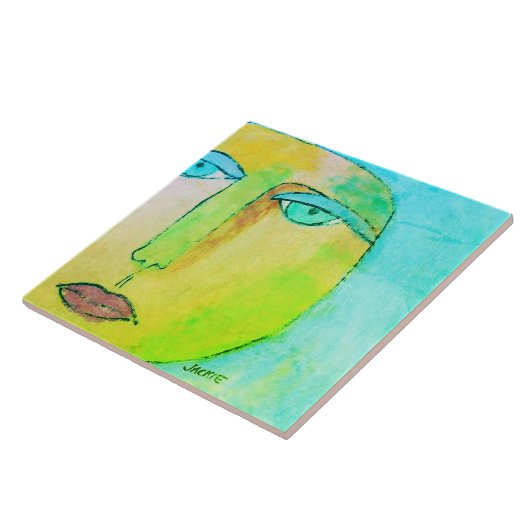 Abstraktes Bild von Funky Sun Face Fliese (Seite)