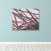 Abstraktes Bio Lineardesign | Gray & Burgund Leinwanddruck (Insitu (Holzboden))