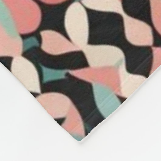 Abstraktes Bio Muster in Pastell Fleecedecke (Ecke)