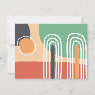 Abstraktes Bio Retrodesign Postkarte