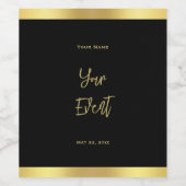 Abstraktes Black and Gold Weinetikett (Einzelnes Label)