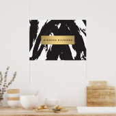 Abstraktes Black Brushstrokes Poster (Küche)