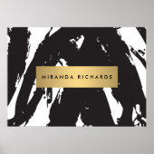 Abstraktes Black Brushstrokes Poster (Vorne)