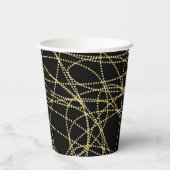 Abstraktes Black Gold-Brautparty Pappbecher (Rückseite)