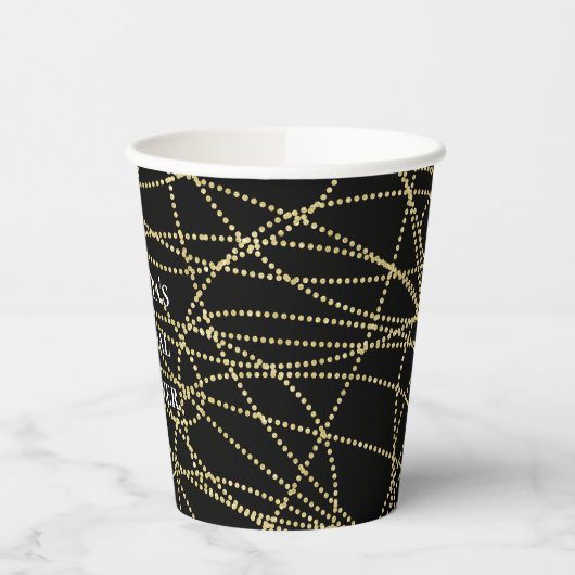 Abstraktes Black Gold-Brautparty Pappbecher (Links)