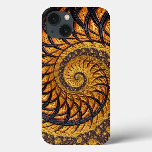 Abstraktes Black Gold Spiral Fraktal Case-Mate iPhone Hülle (Rückseite)