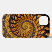 Abstraktes Black Gold Spiral Fraktal Case-Mate iPhone Hülle (Rückseite (Horizontal))