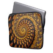 Abstraktes Black Gold Spiral Fraktal Laptopschutzhülle (Vorderseite Links)