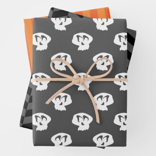 Abstraktes Black Orange Halloween-Geschenk Geschenkpapier Set (Beispiel)