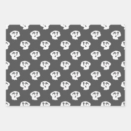 Abstraktes Black Orange Halloween-Geschenk Geschenkpapier Set