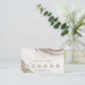 Abstraktes Blassgoldmarmor ab 6 Punch Loyalität Visitenkarte (Stehend Vorderseite)