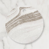 Abstraktes Blassgoldmarmor Agate Brautparty Geschenkanhänger (Rückseite)