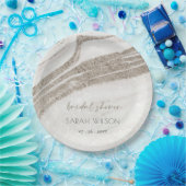 Abstraktes Blassgoldmarmor Agate Brautparty Pappteller (Party)