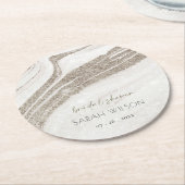 Abstraktes Blassgoldmarmor Agate Brautparty Runder Pappuntersetzer (Angewinkelt)