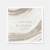 Abstraktes Blassgoldmarmor Agate Brautparty Serviette (Vorderseite)