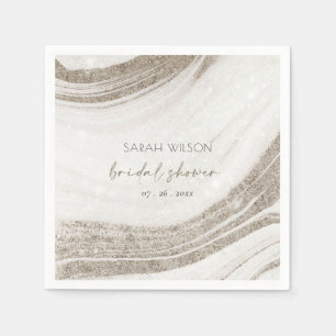 Abstraktes Blassgoldmarmor Agate Brautparty Serviette