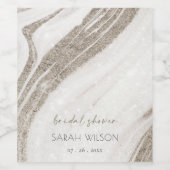 Abstraktes Blassgoldmarmor Agate Brautparty Weinetikett (Einzelnes Label)