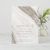 Abstraktes Blassgoldmarmor Verlobung laden Dankeskarte (Stehend Vorderseite)