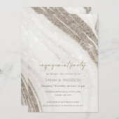 Abstraktes Blassgoldmarmor Verlobung laden Dankeskarte (Vorne/Hinten)