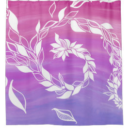 Abstraktes Blattdesign im rosa Hintergrund Duschvorhang