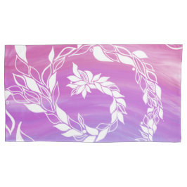 Abstraktes Blattdesign im rosa Hintergrund Kissenbezug