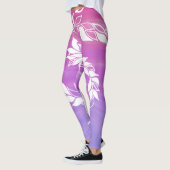 Abstraktes Blattdesign im rosa Hintergrund Leggings (Links)