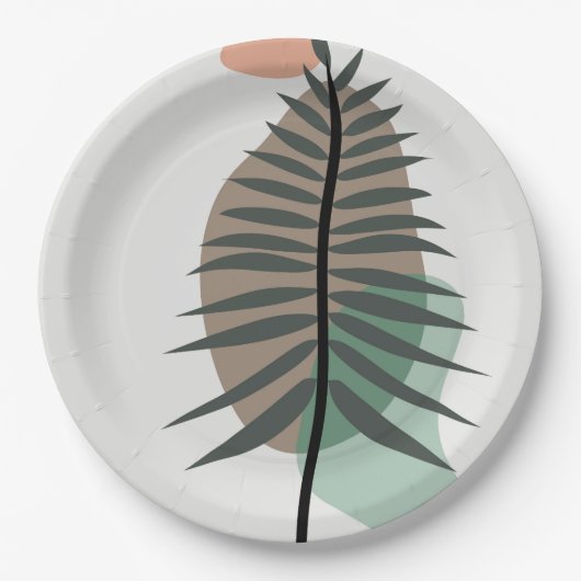 Abstraktes Blattdesign Pappteller (Vorderseite)