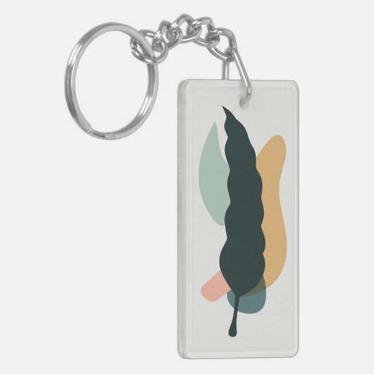 Abstraktes Blattdesign Schlüsselanhänger (Vorderseite links)