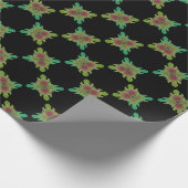 abstraktes Blattmuster auf schwarzem Hintergrund Geschenkpapier (Ecke)