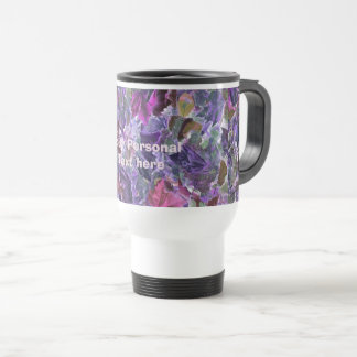 Abstraktes Blattmuster Lila Foliage Reisebecher