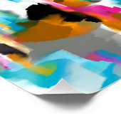 Abstraktes Blattmuster mit Glanz Poster (Ecke)