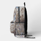 Abstraktes blau-beige (geknackte Wand) Poster Bedruckter Rucksack (Rechts)