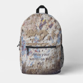 Abstraktes blau-beige (geknackte Wand) Poster Bedruckter Rucksack (Vorderseite)