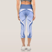 Abstraktes Blau Capri Leggings (Rückseite)