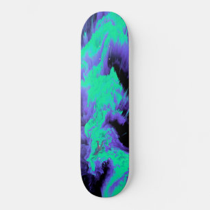 Abstraktes Blau-, Cyan- und Schwarzflüssigkeitsmu Skateboard