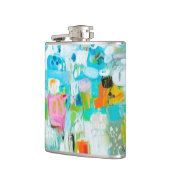 Abstraktes Blau Flachmann (Links)