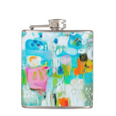 Abstraktes Blau Flachmann (Vorderseite)