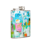 Abstraktes Blau Flachmann (Rechts)