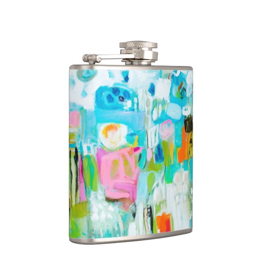 Abstraktes Blau Flachmann (Rechts)