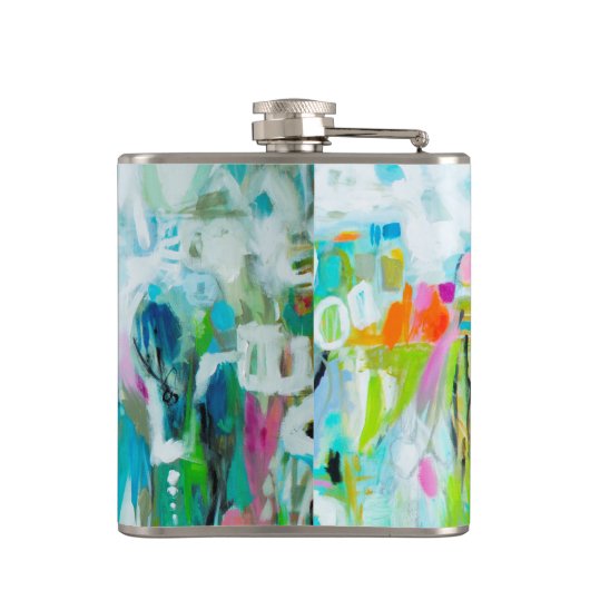 Abstraktes Blau Flachmann (Rückseite)