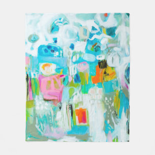 Abstraktes Blau Fleecedecke