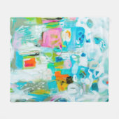 Abstraktes Blau Fleecedecke (Vorderseite (Horizontal))