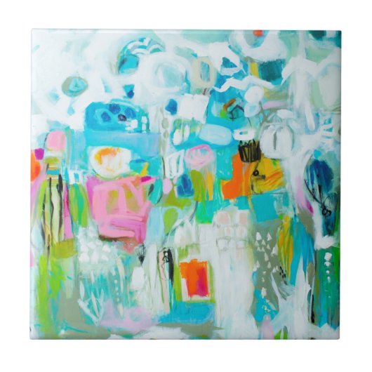 Abstraktes Blau Fliese (Vorderseite)