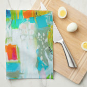 Abstraktes Blau Geschirrtuch (Viertel Falte)