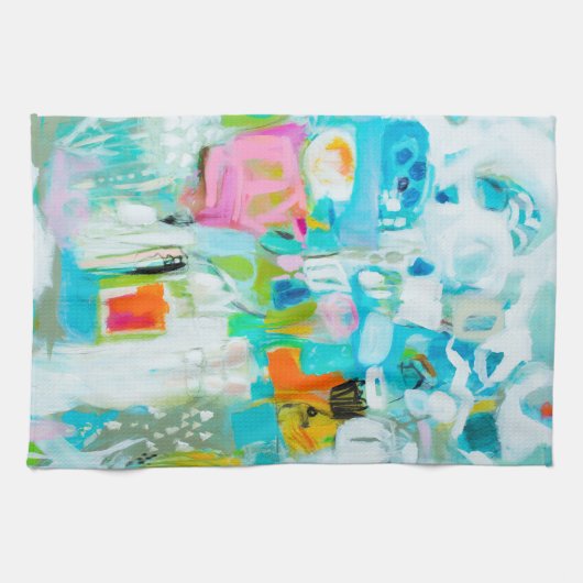 Abstraktes Blau Geschirrtuch (Horizontal)