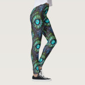 Abstraktes blau-grünes Auge Leggings (Rechts)