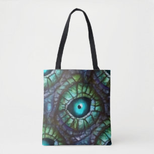 Abstraktes blau-grünes Auge Tasche