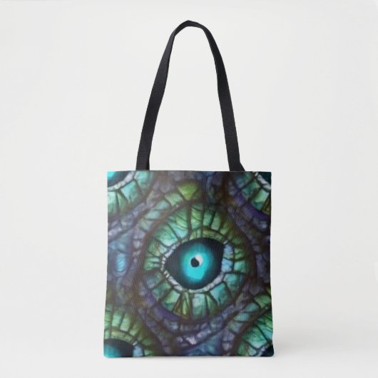 Abstraktes blau-grünes Auge Tasche (Vorderseite)