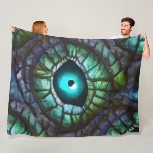 Abstraktes blau-grünes Augenmosaik Fleecedecke (Beispiel)